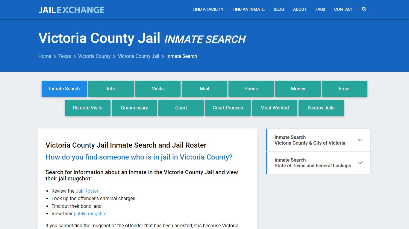 Inmate Search: Roster & Mugshots - Victoria County Jail, TX